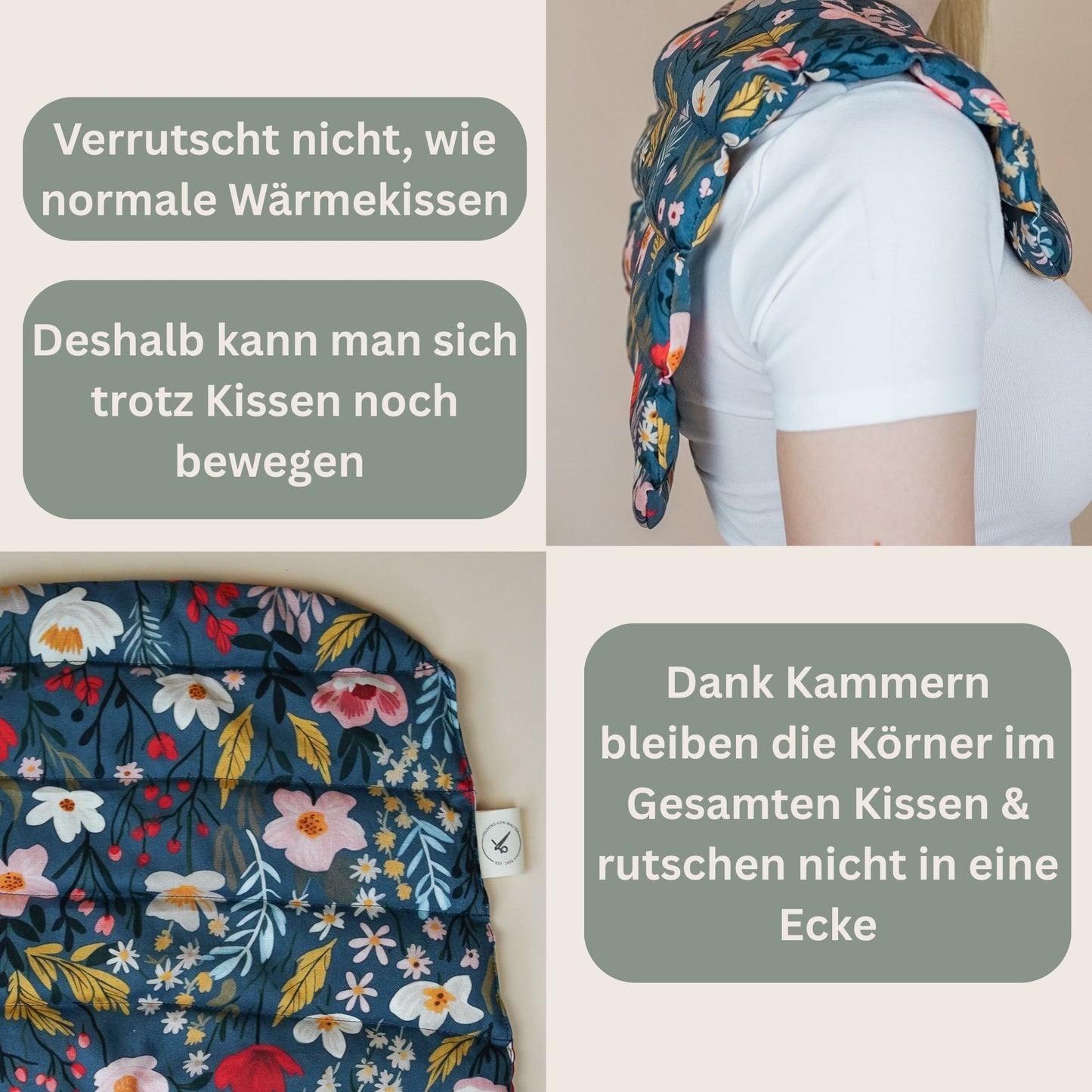 Nackenkissen Blumen Blau