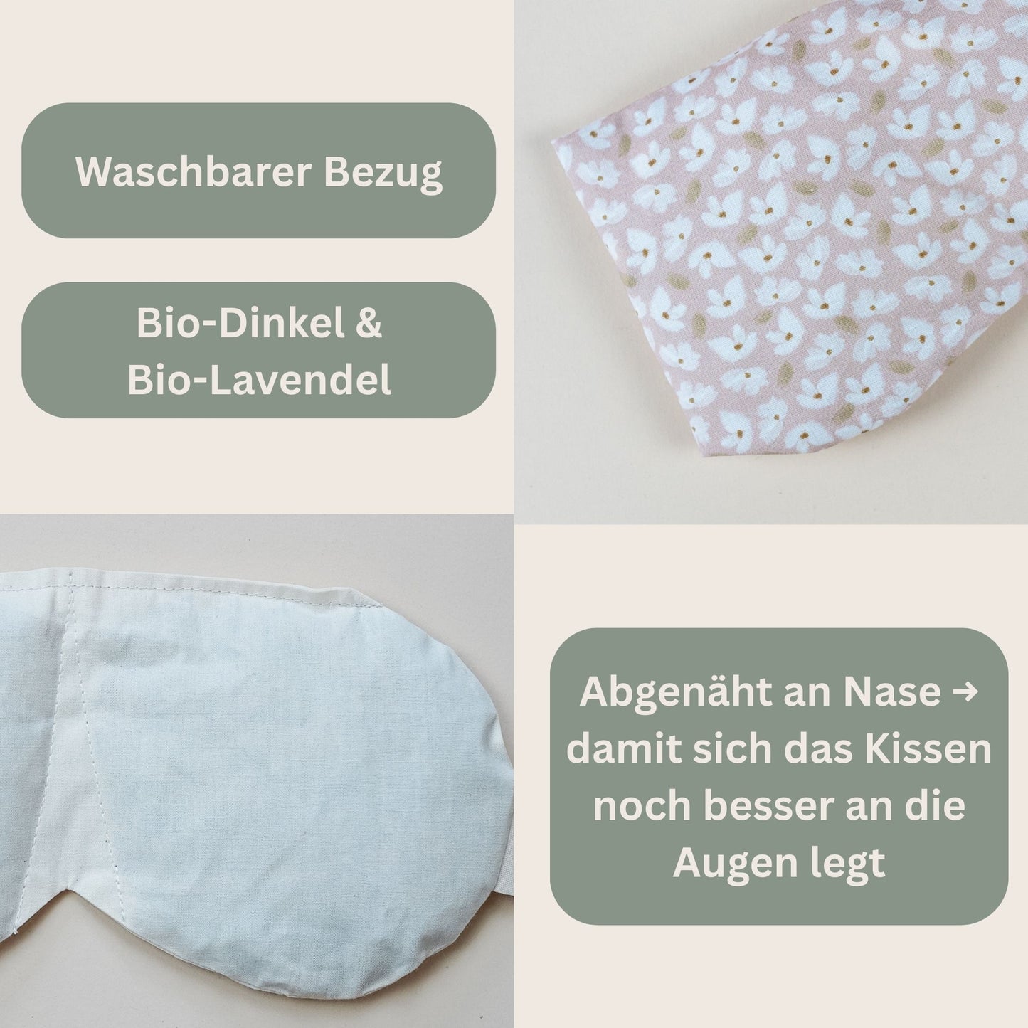 Augenkissen Beige