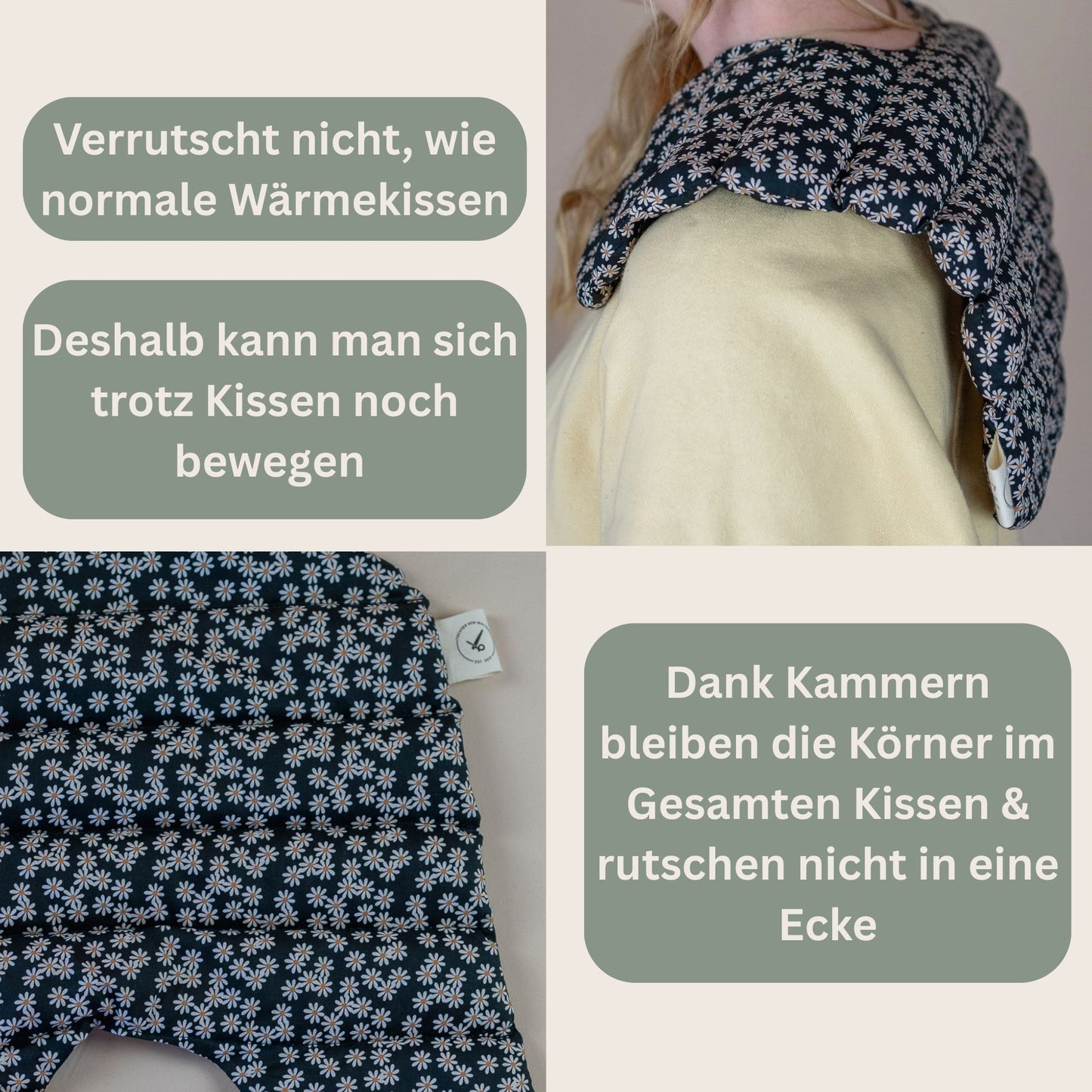 Nackenkissen Daisy Schwarz
