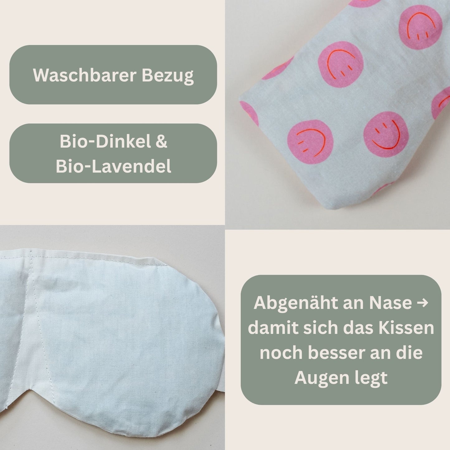Augenkissen Smiley Pink