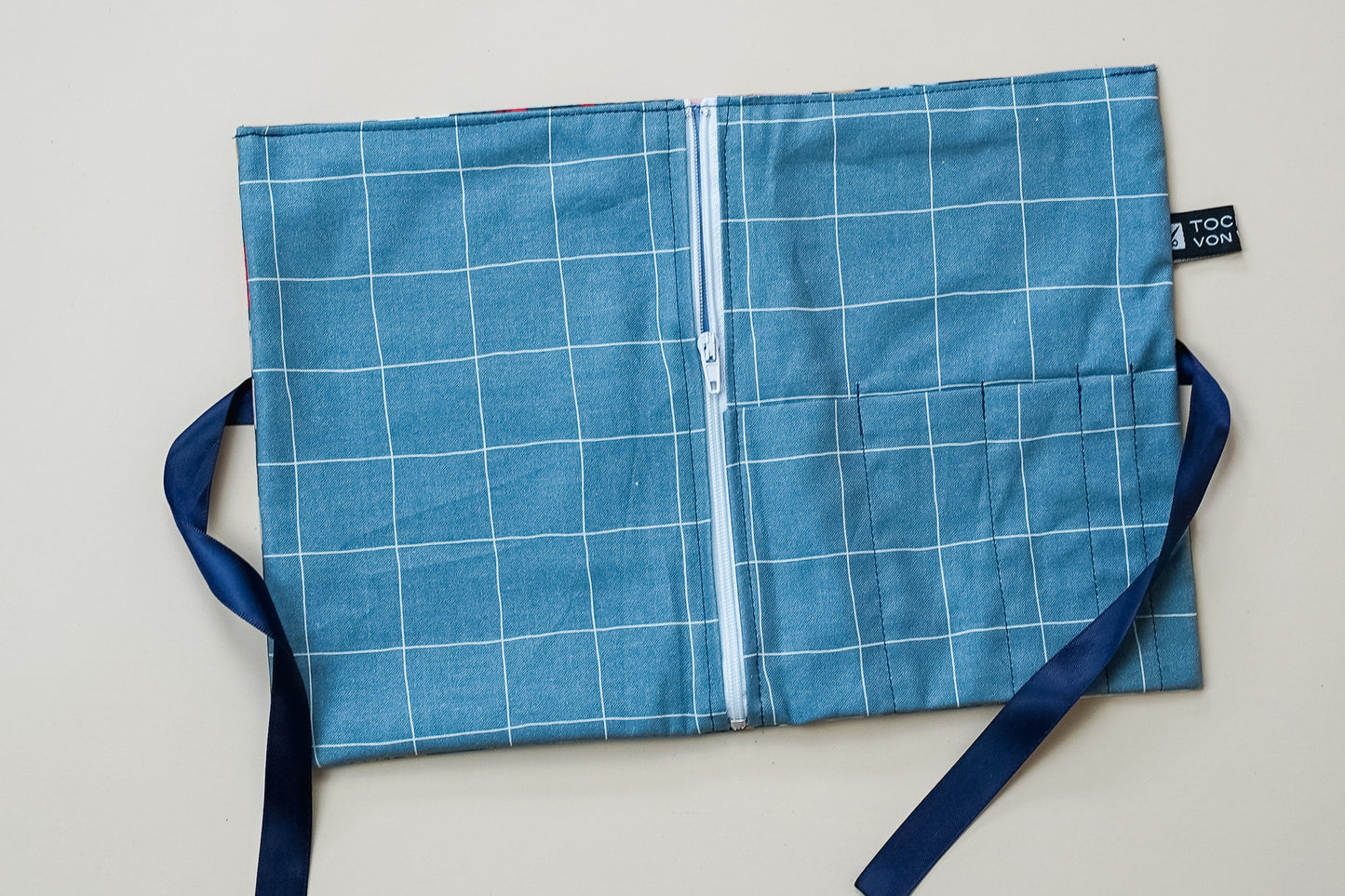 Kosmetiktasche Blau Blumen